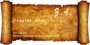 Ziegler Alex névjegykártya
